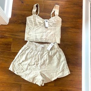 Abercrombie Matching Set - Linen Shorts and Tank, size medium, NWT